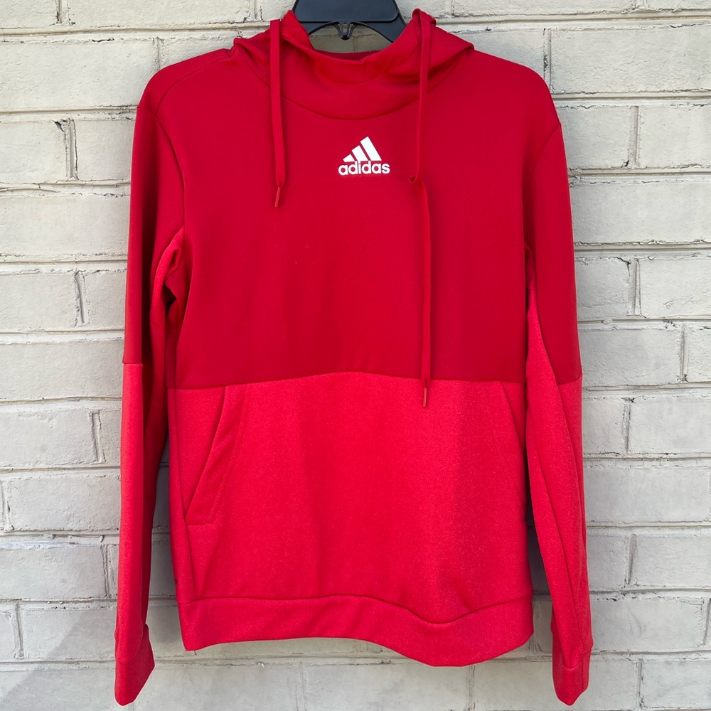 NWOT Adidas Aeroready Size M Red Fleece Lined Hoodie Sweatshirt
